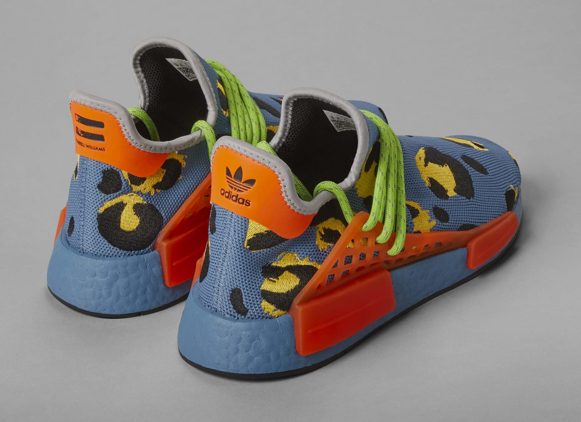 Pharrell x Adidas NMD HU 'Animal Print Blue' HP3220 Heel