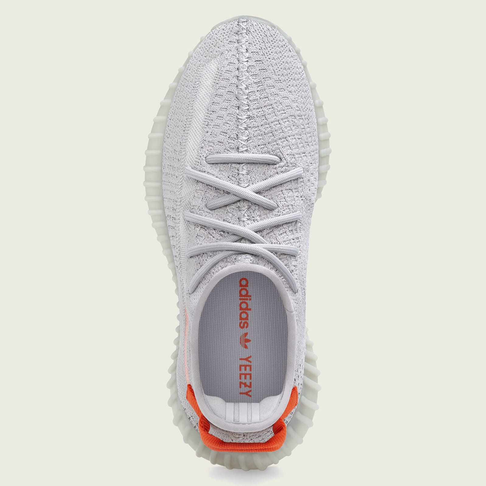 white and orange yeezys