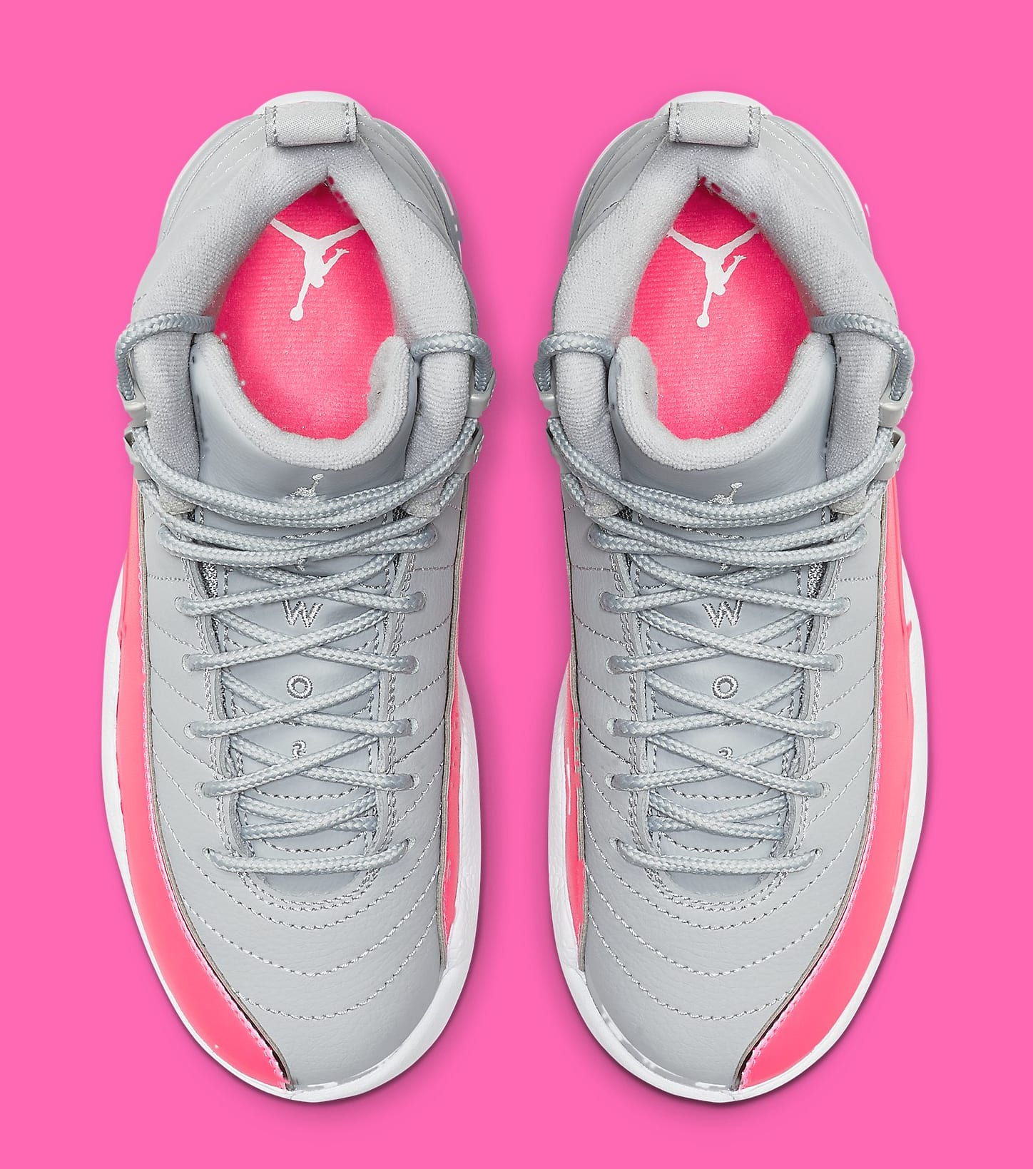 jordans 12 pink and white