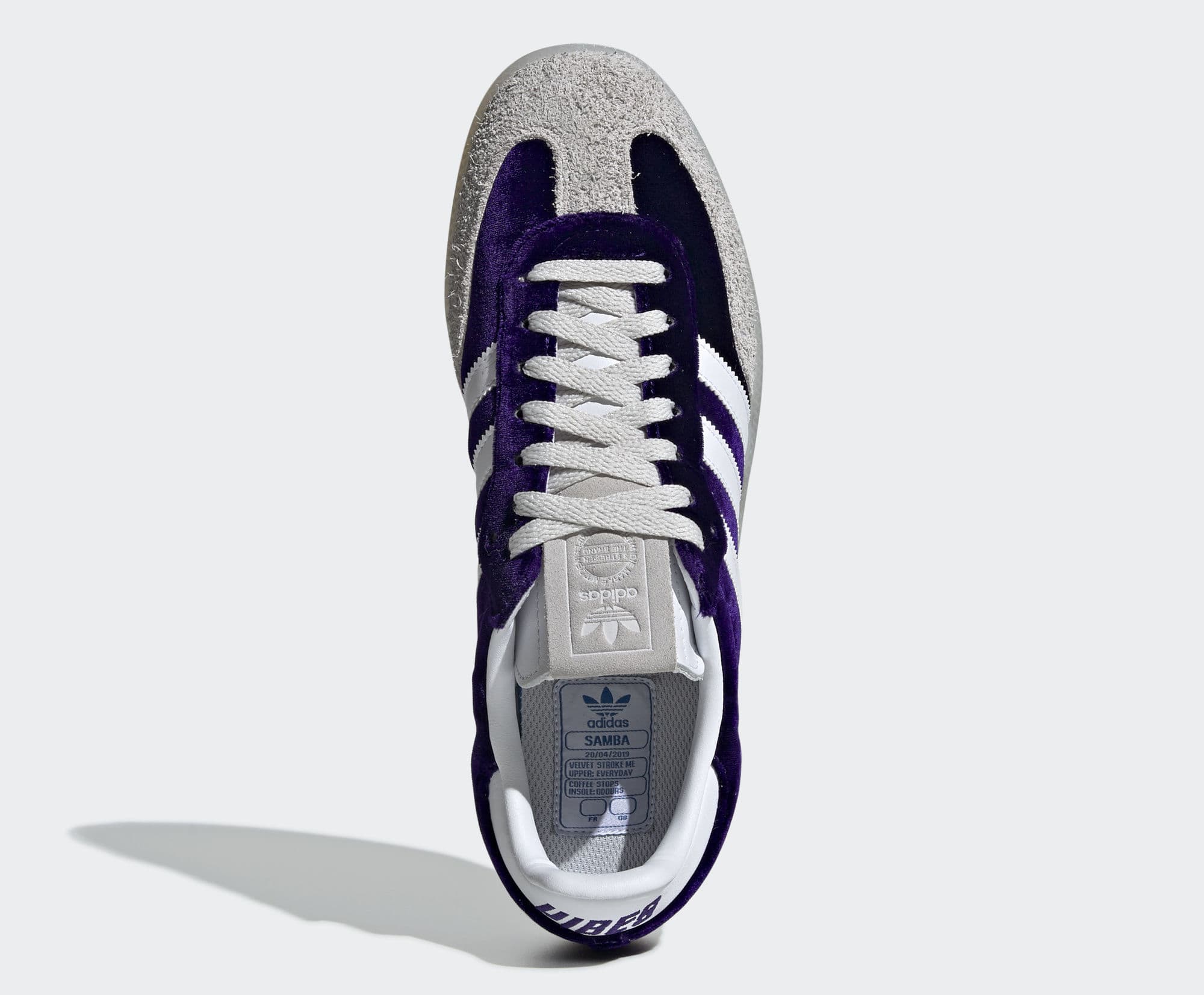 Adidas Samba Purple Haze Collegiate Purple Footwear White Grey One Db3011 Release Date Sole Collector The pair arrives draped in luscious collegiate purple valor, overlayed with shaggy grey suede on the toe caps and classic smooth white leather on the three. adidas samba purple haze collegiate