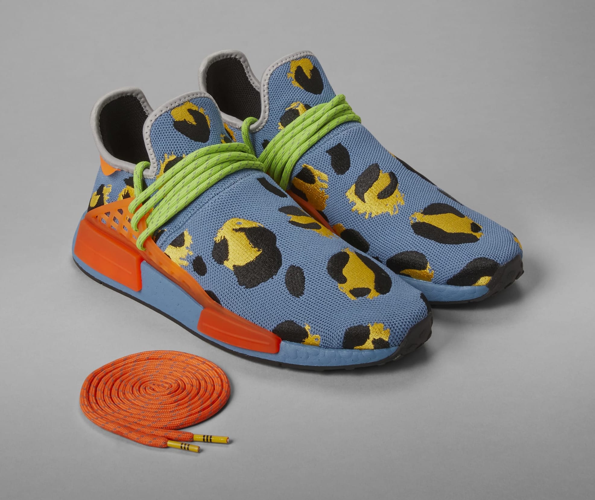 Pharrell x Adidas NMD HU 'Animal Print Blue' HP3220 Pair