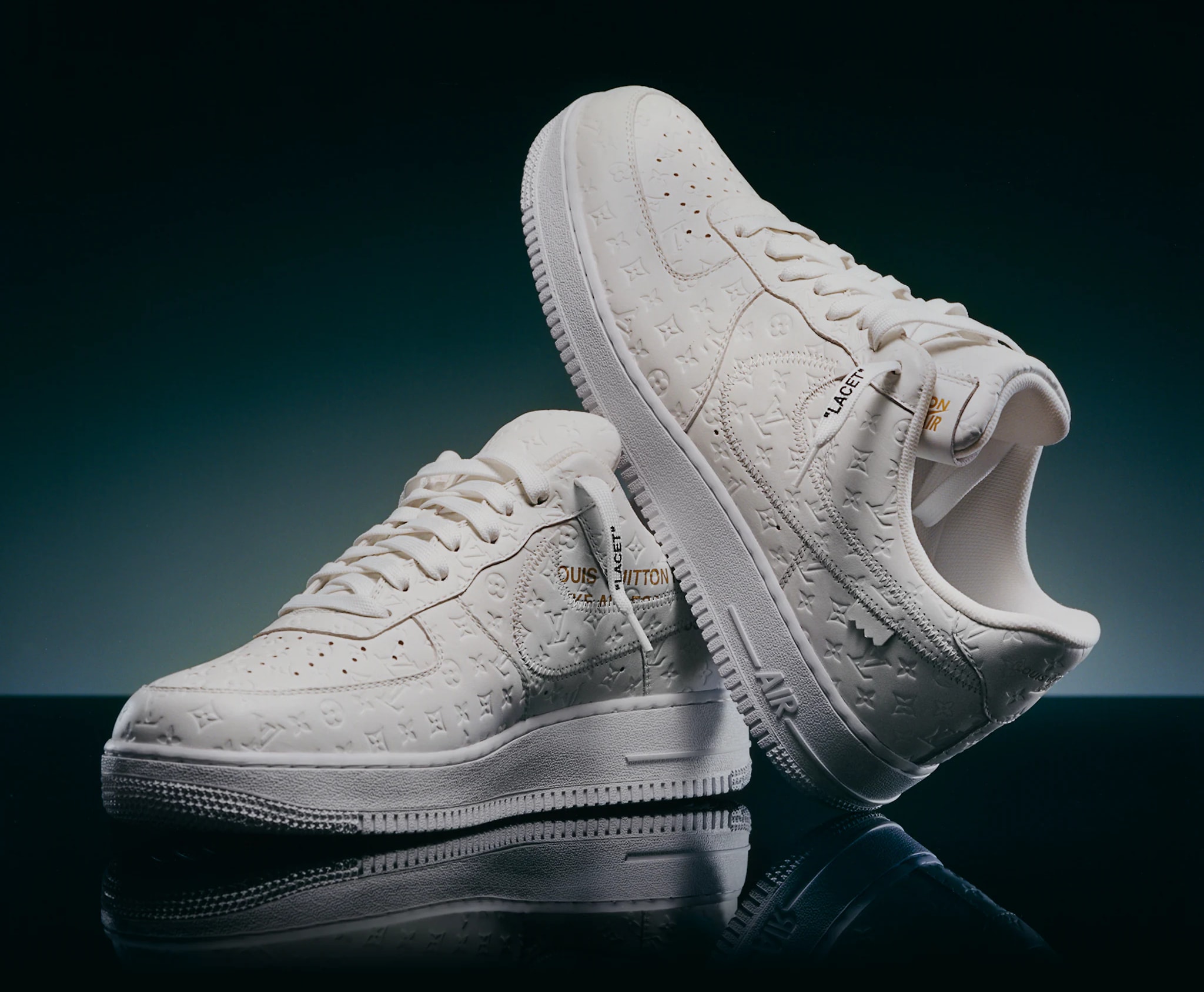 Louis Vuitton adds luxury to Nike Air Force 1 as the sneaker turns 40:  Images of the classic shoe with a glitzy twist 