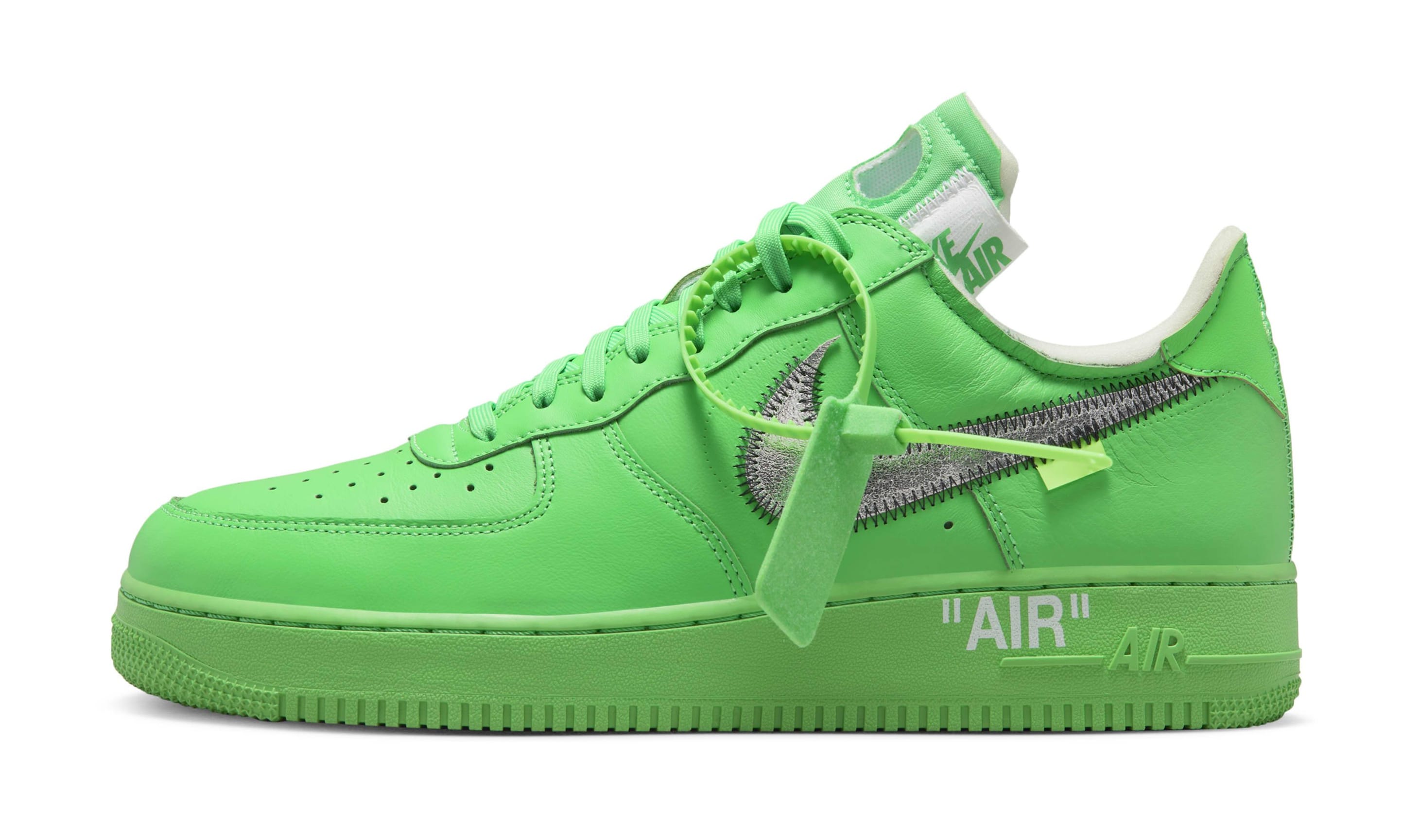 white and neon green air force 1