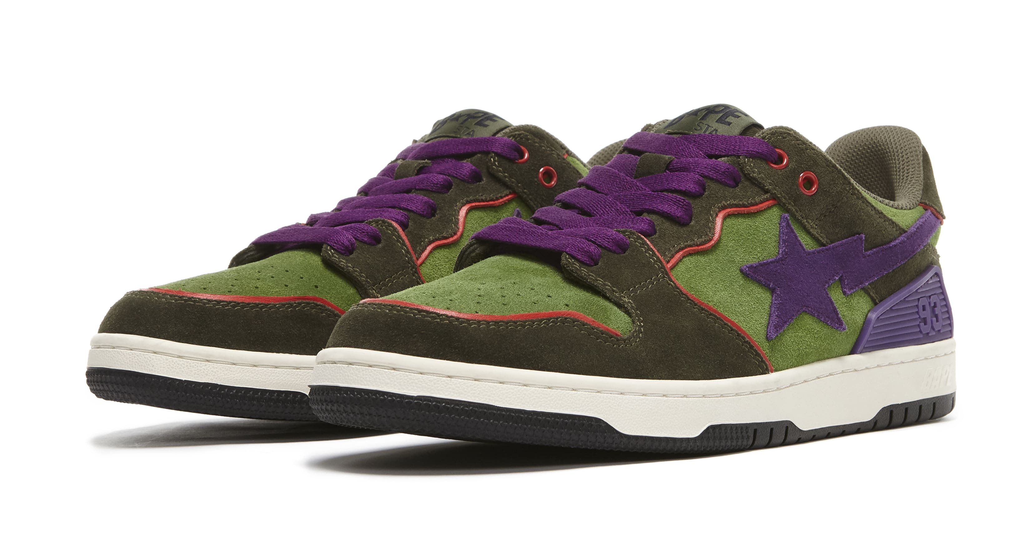 Bape Sk8 Sta Dark Purple and Green Pair