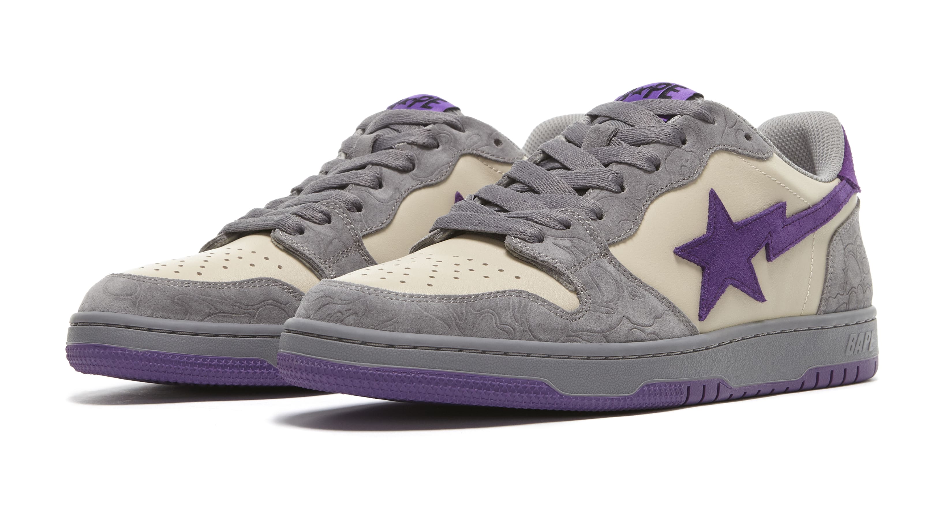 Bape Court Sta Mist Grey and Royal Purple Pair