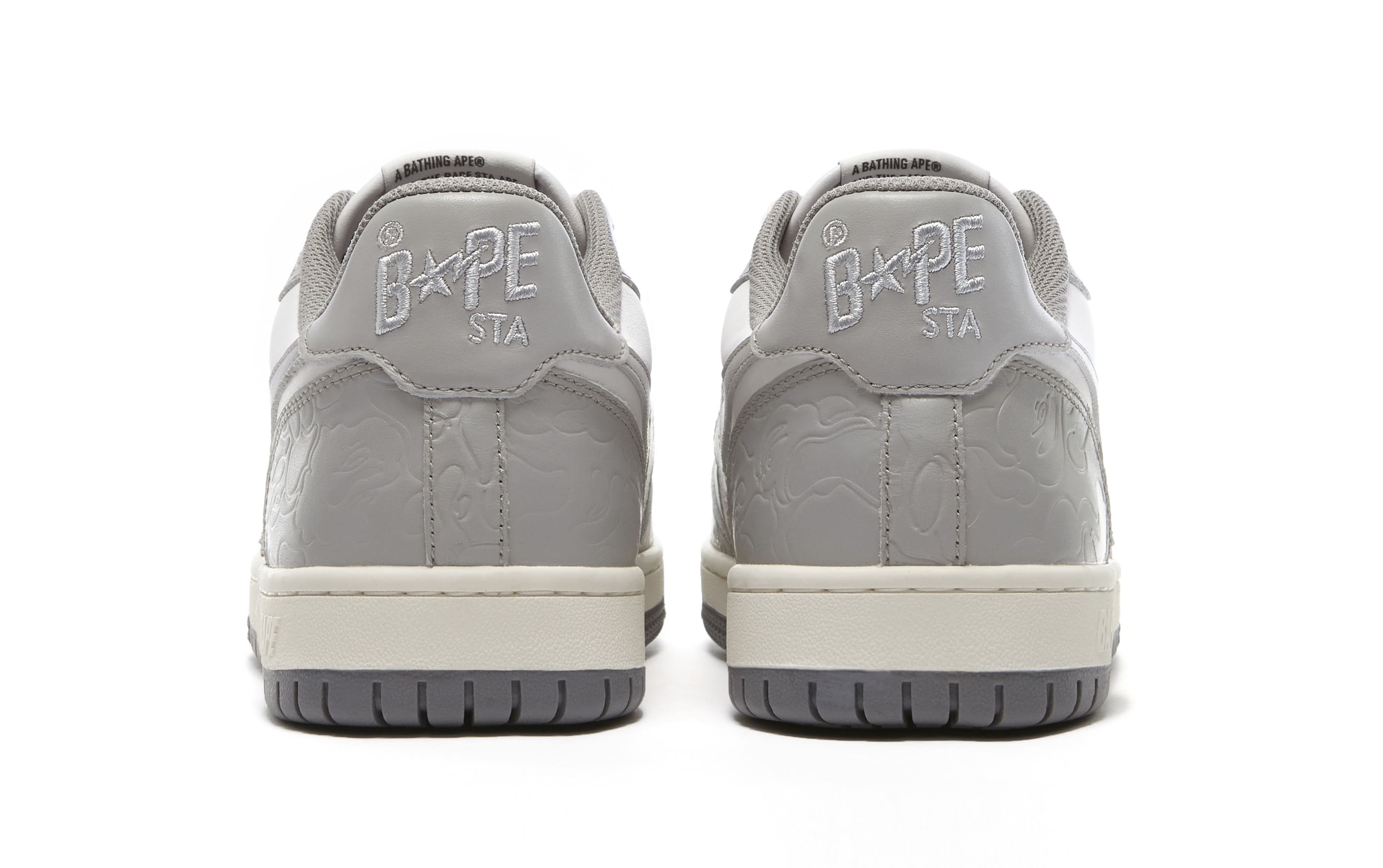 Bape Court Sta Light Grey and Cream Heel