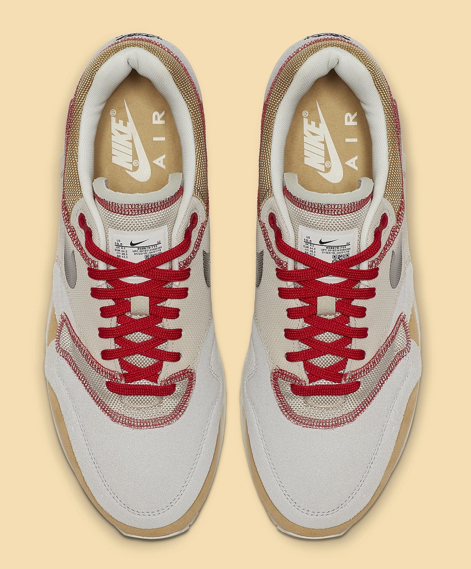 nike air max 1 inside out club gold black
