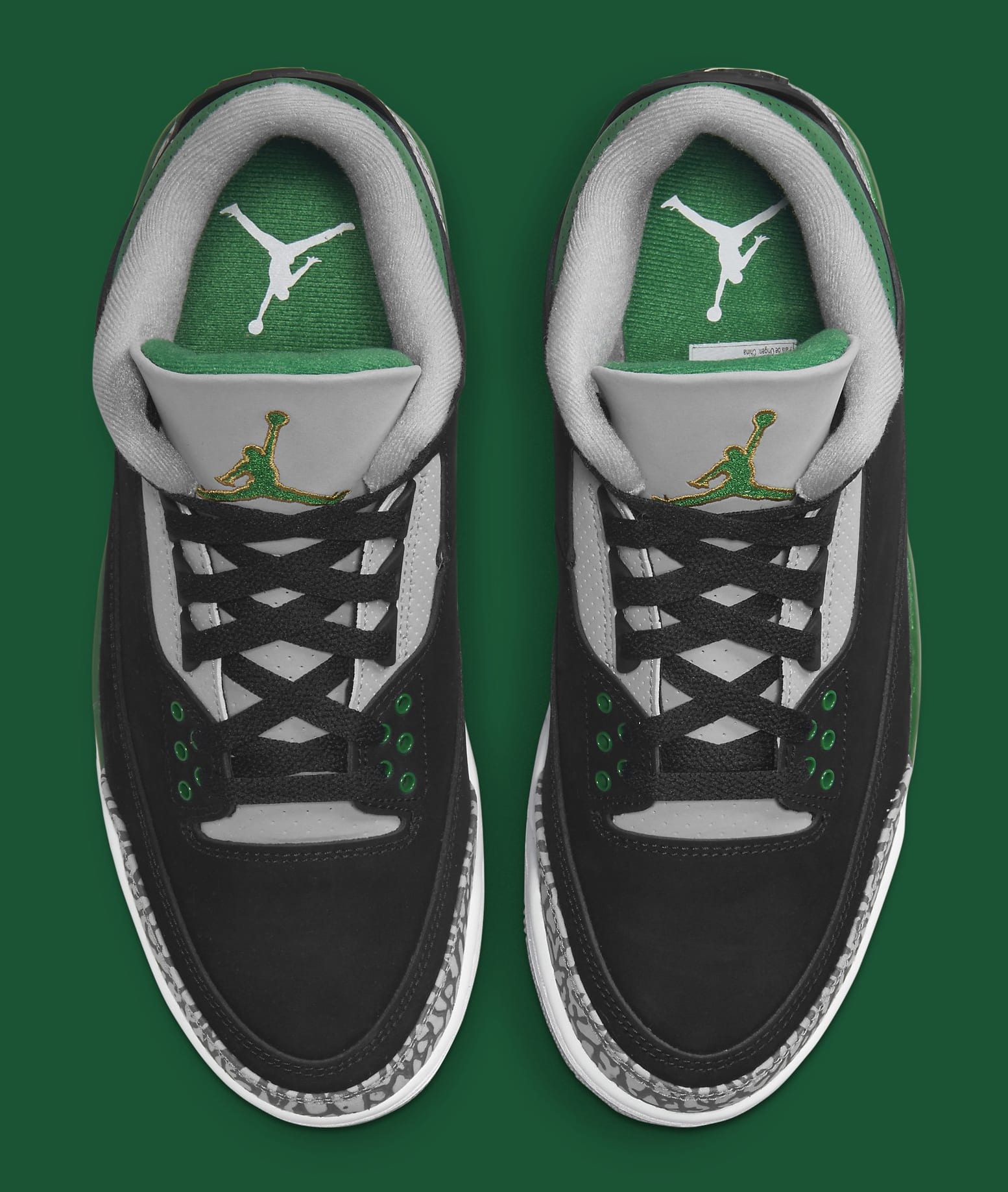 gray and green jordan 3s