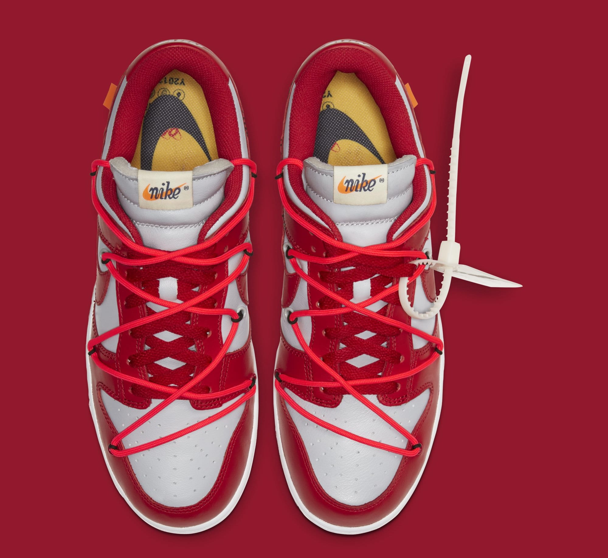 off white nike sb dunk low university red