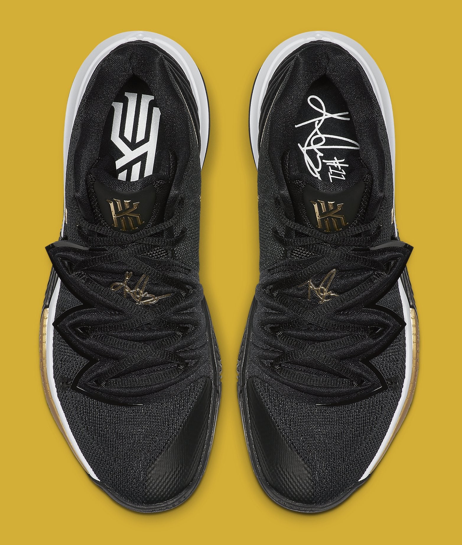 nike kyrie 5 black metallic gold