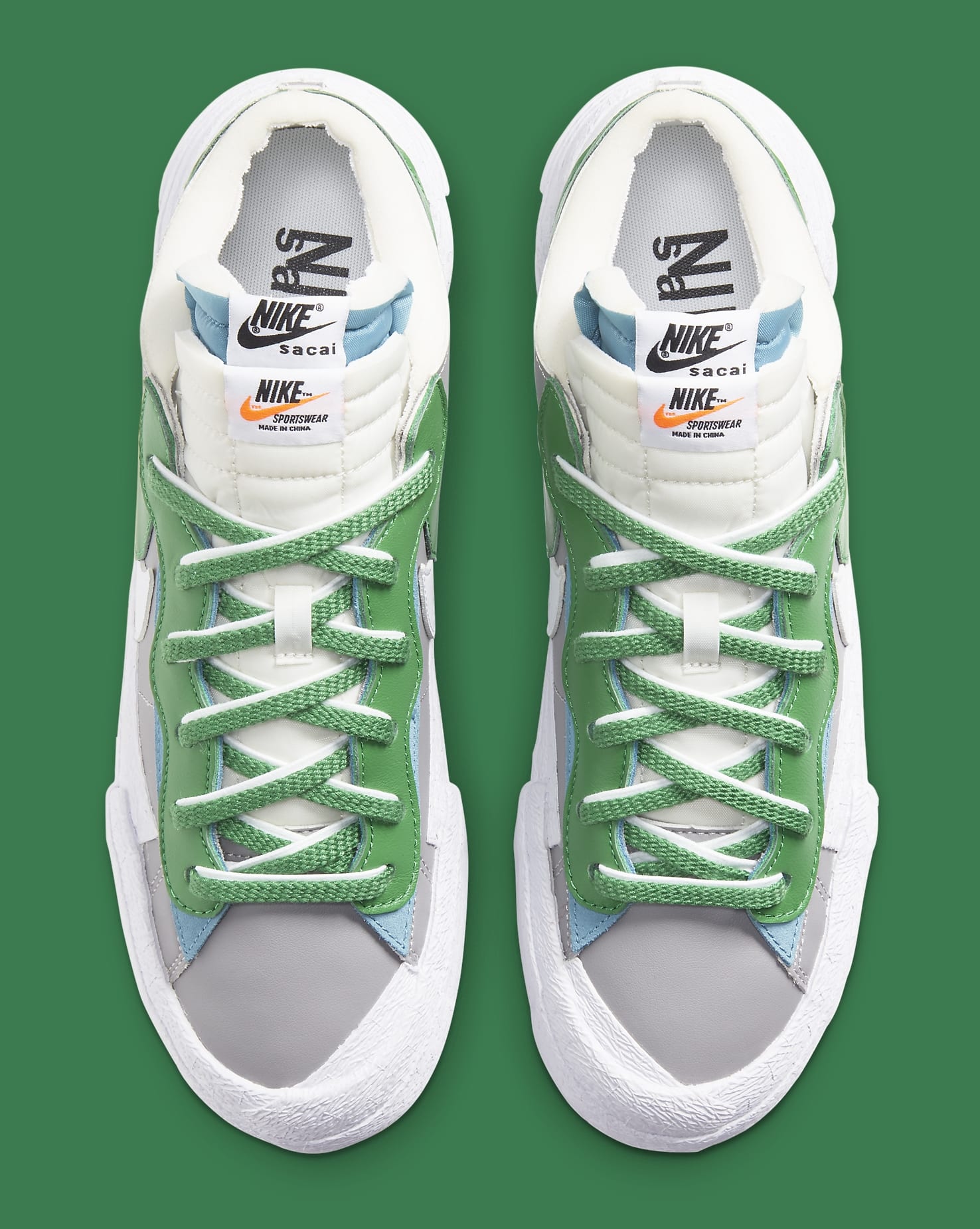 sacai x blazer low classic green
