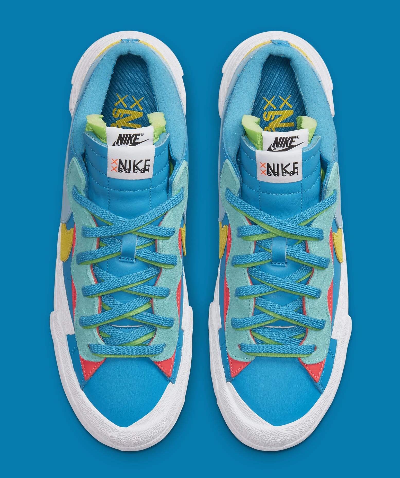 Kaws x Sacai x Nike Blazer Low 'Blue' DM7901 400 (Top)