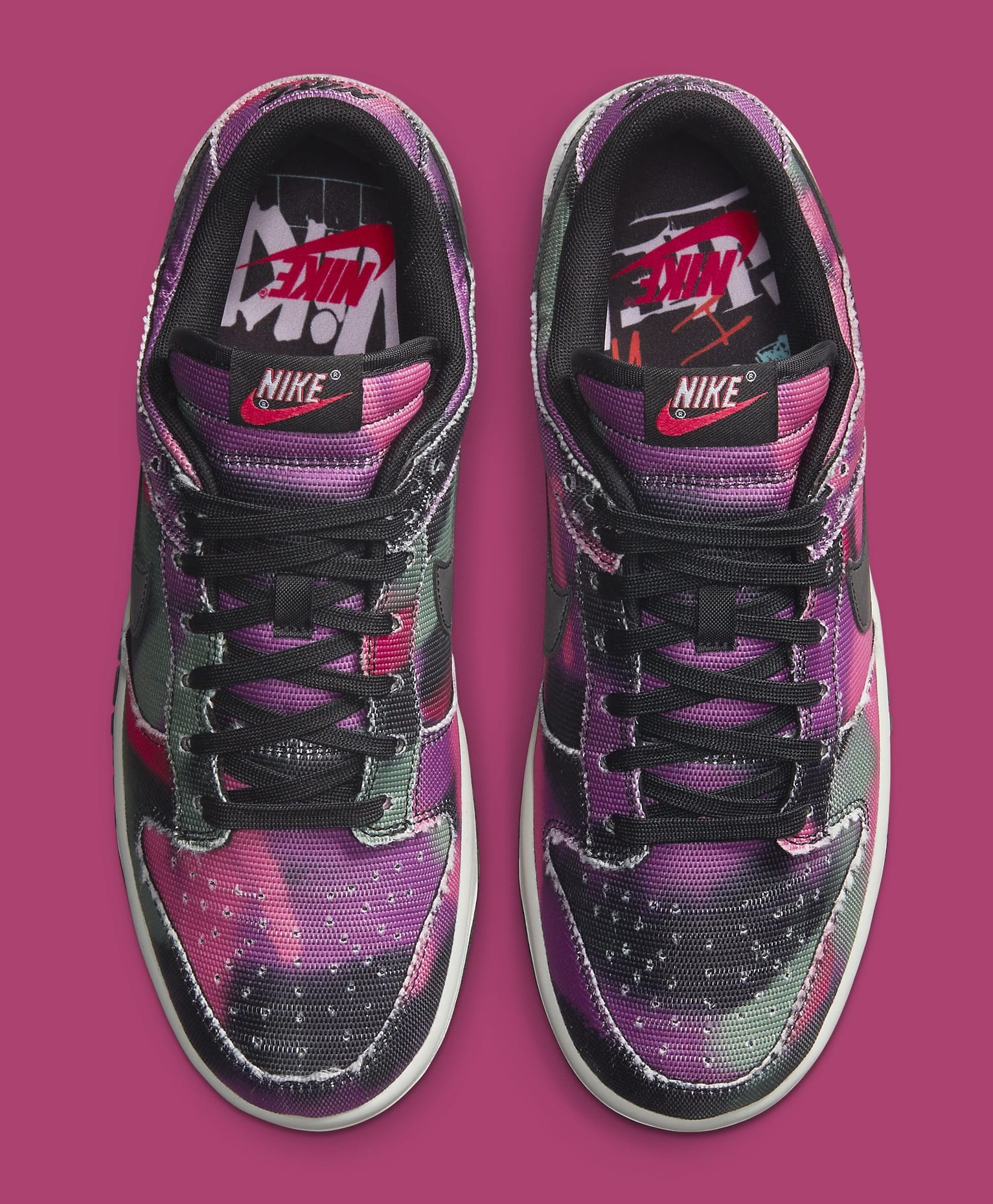 multi coloured nike dunks