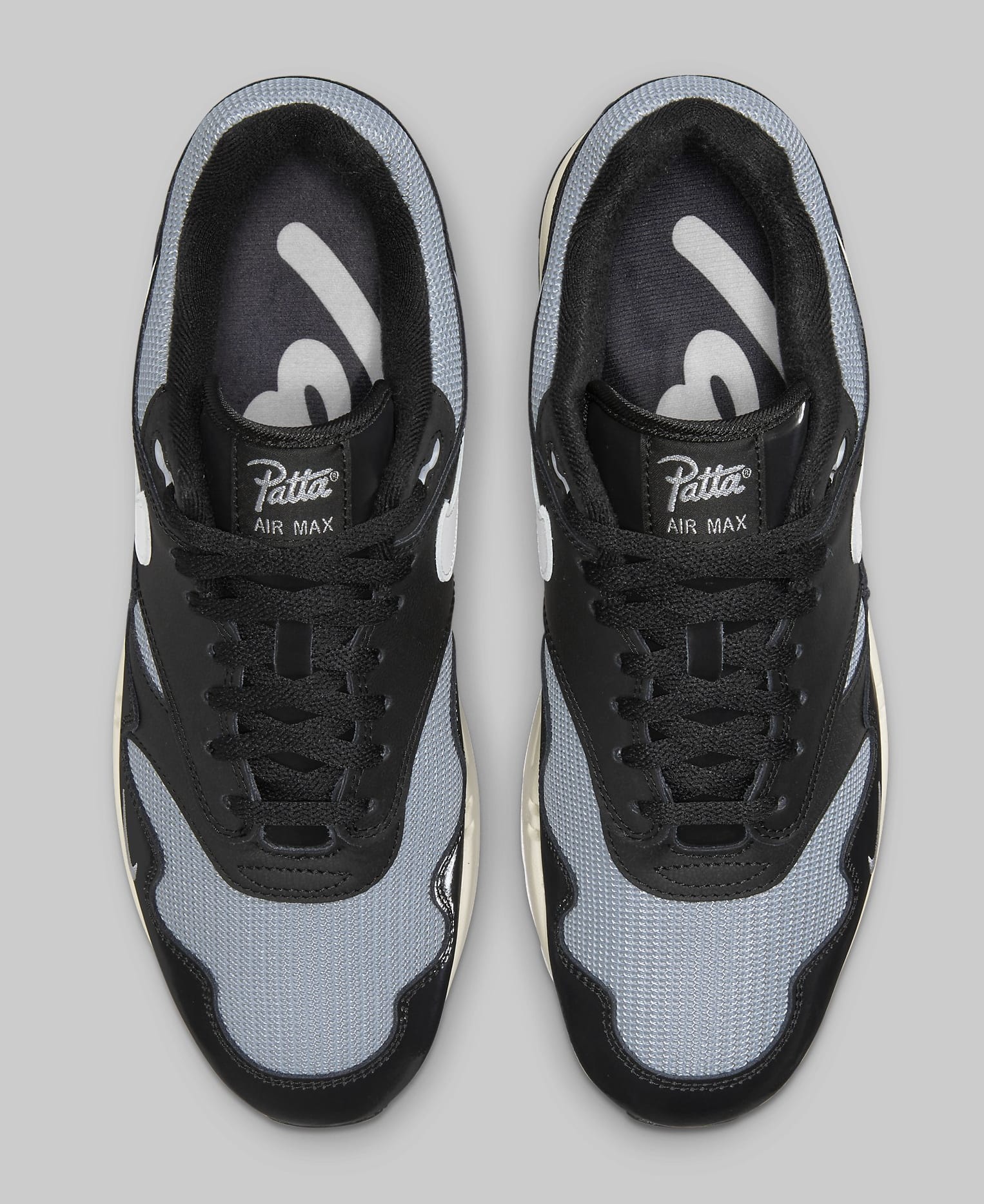 Patta x Nike Air Max 1 'Black/Metallic Silver' DQ0299-001 Top