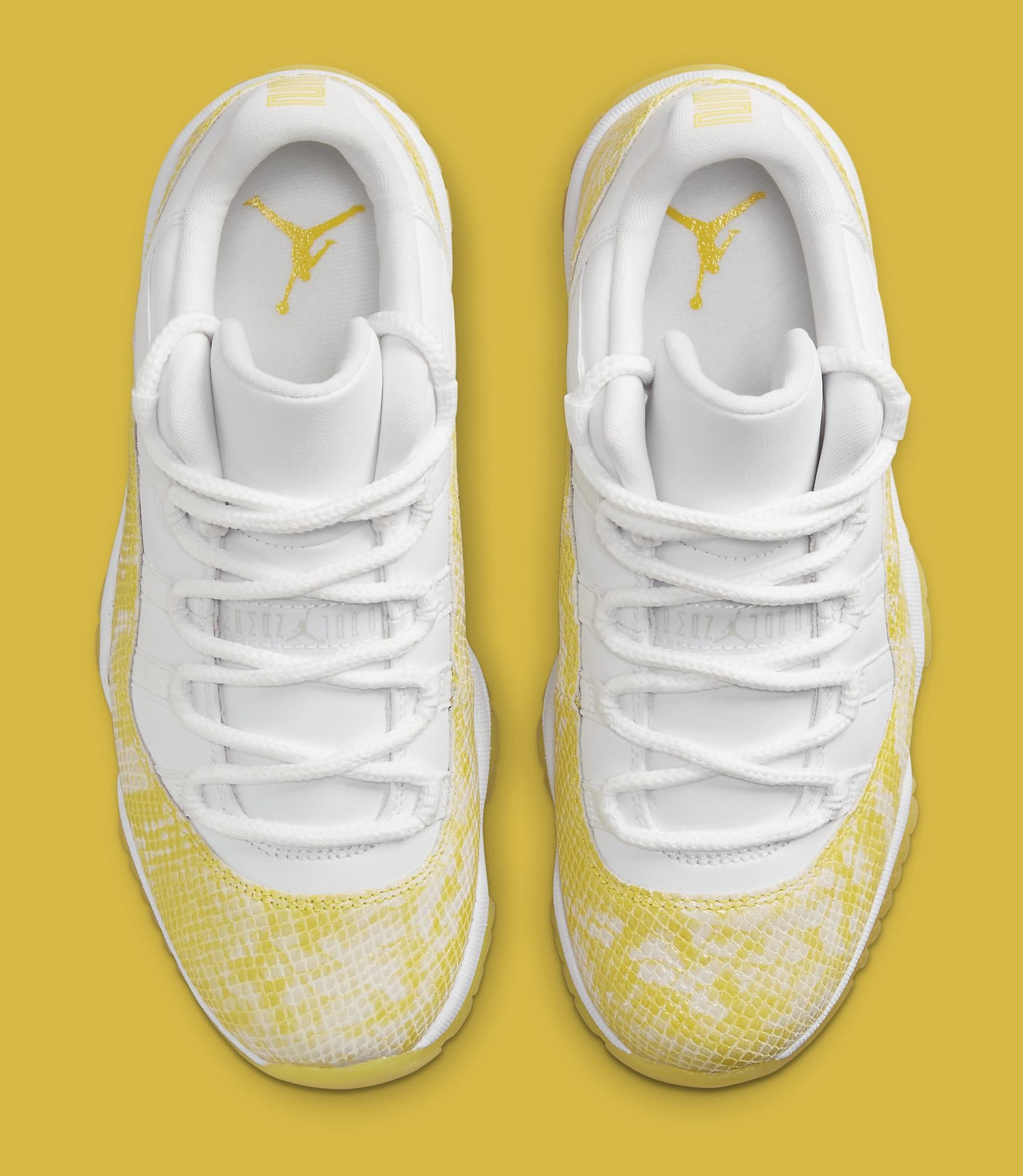 Air Jordan 11 Low Women's 'Yellow Snakeskin' AH7860 107 Top