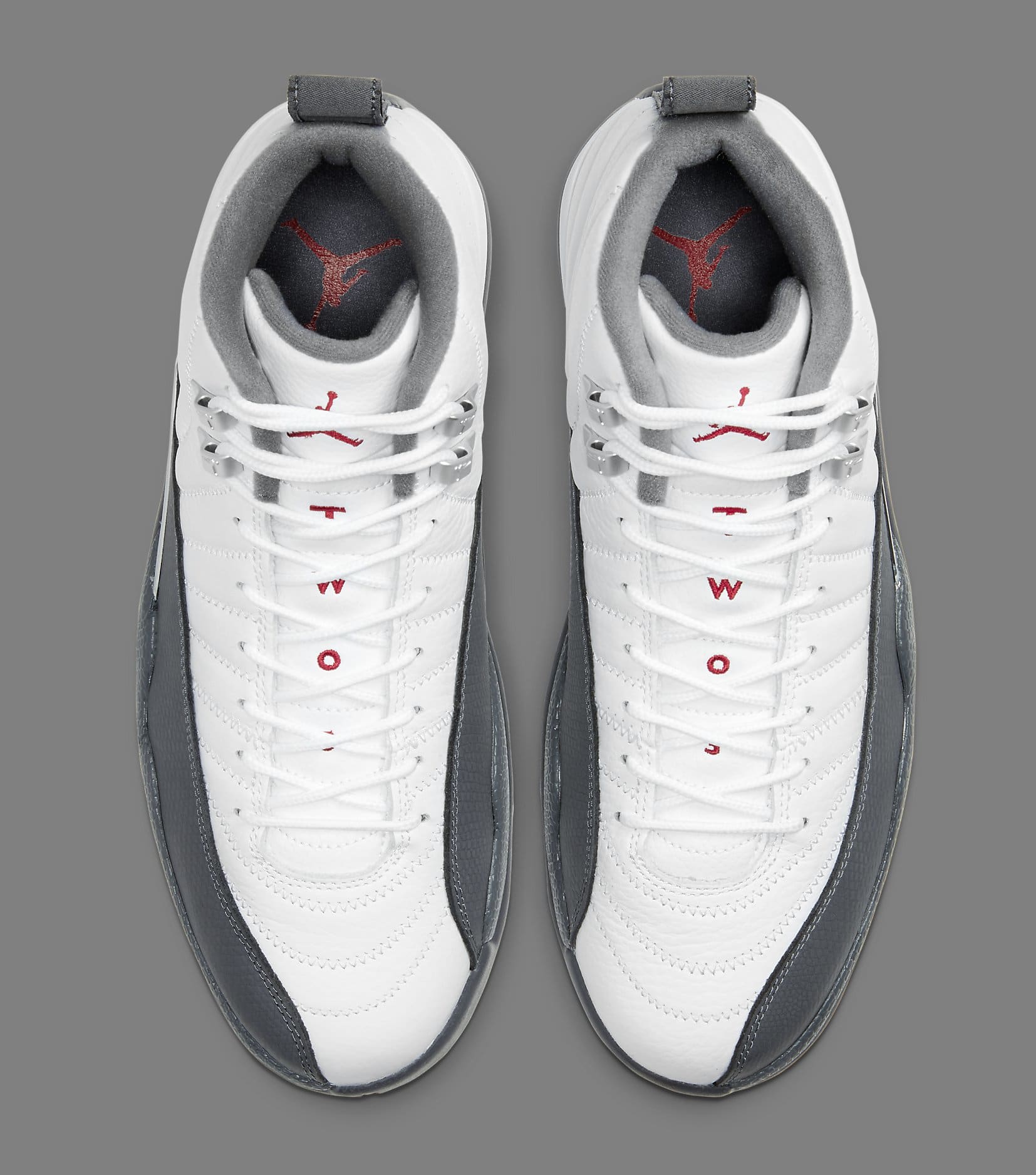 jordan 12 grey gym red