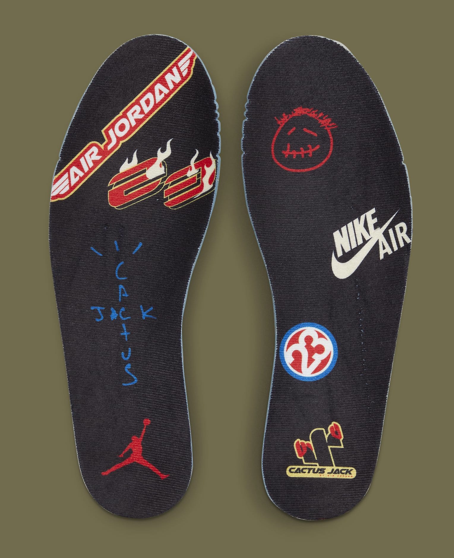 Travis Scott x Air Jordan 1 Low Women's 'Olive' DZ4137 106 Insole