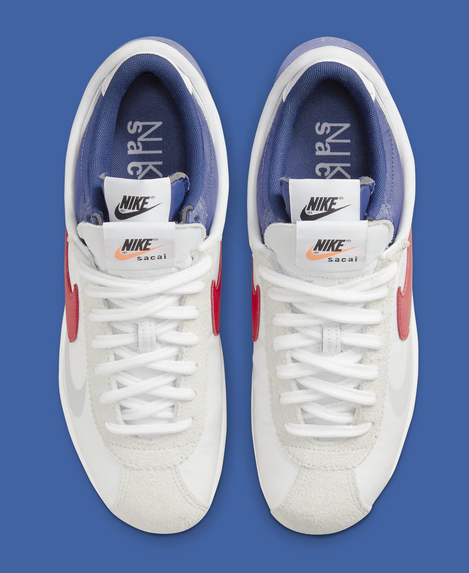 Sacai x Nike Cortez 'White/Varsity Royal' DQ0581 100 Top
