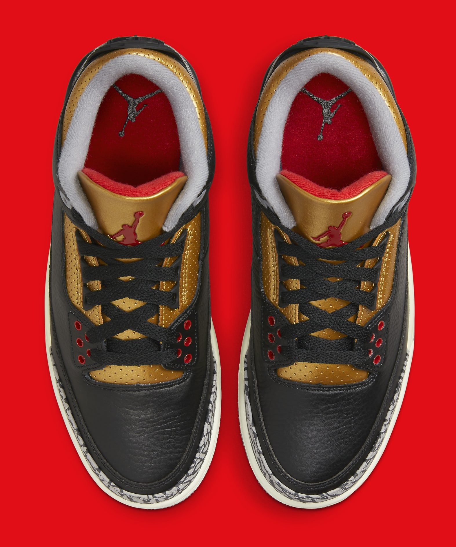 women's air jordan 3 retro black cement gold