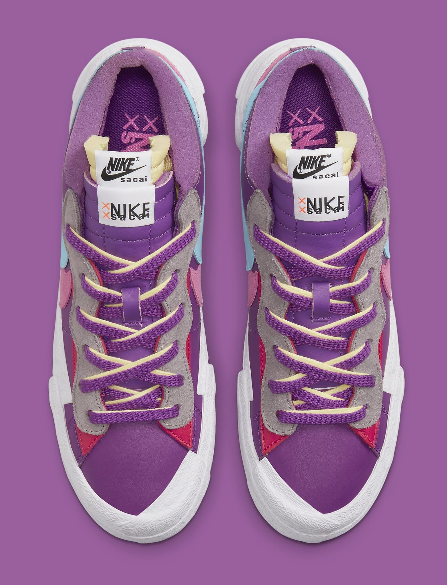Kaws x Sacai x Nike Blazer Low 'Purple' DM7901 500 (Top)