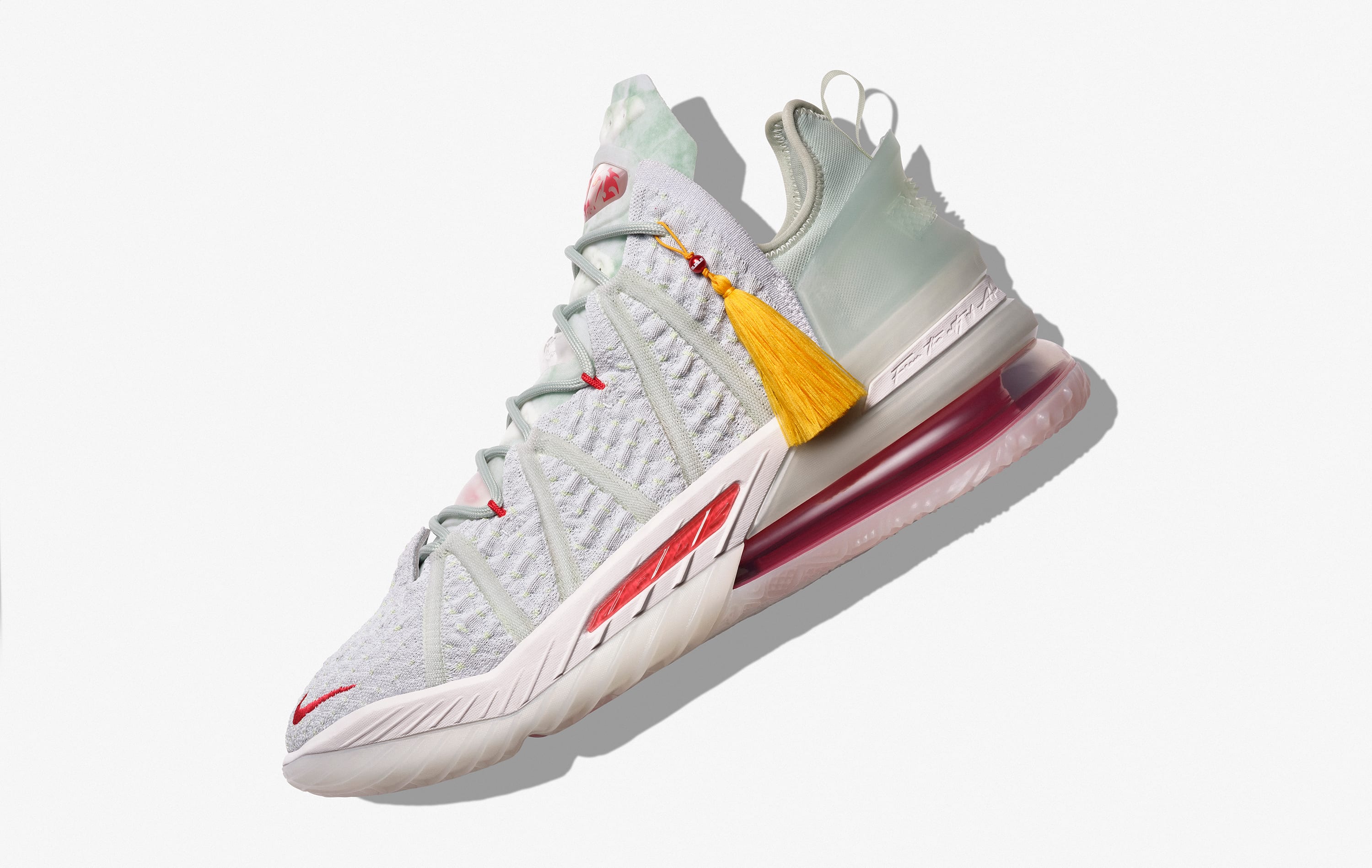 Lebron 18 white red best sale