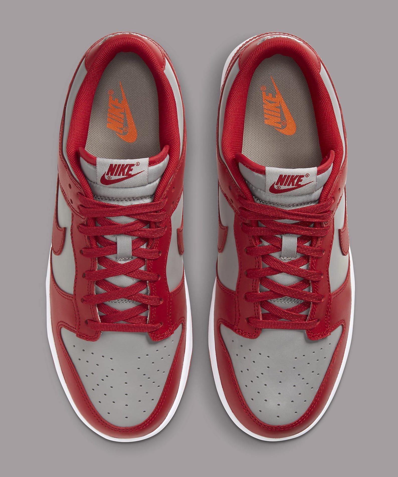 red and grey dunks