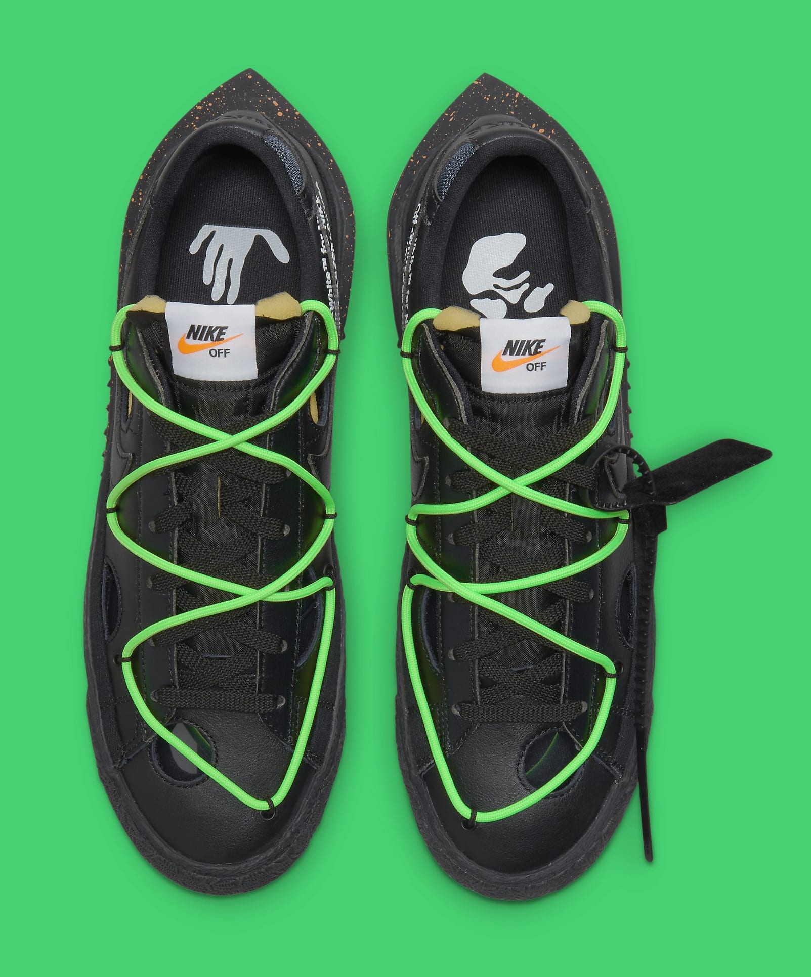 Off-White x Nike Blazer Low 'Black/Electro Green' DH7863 001 Top