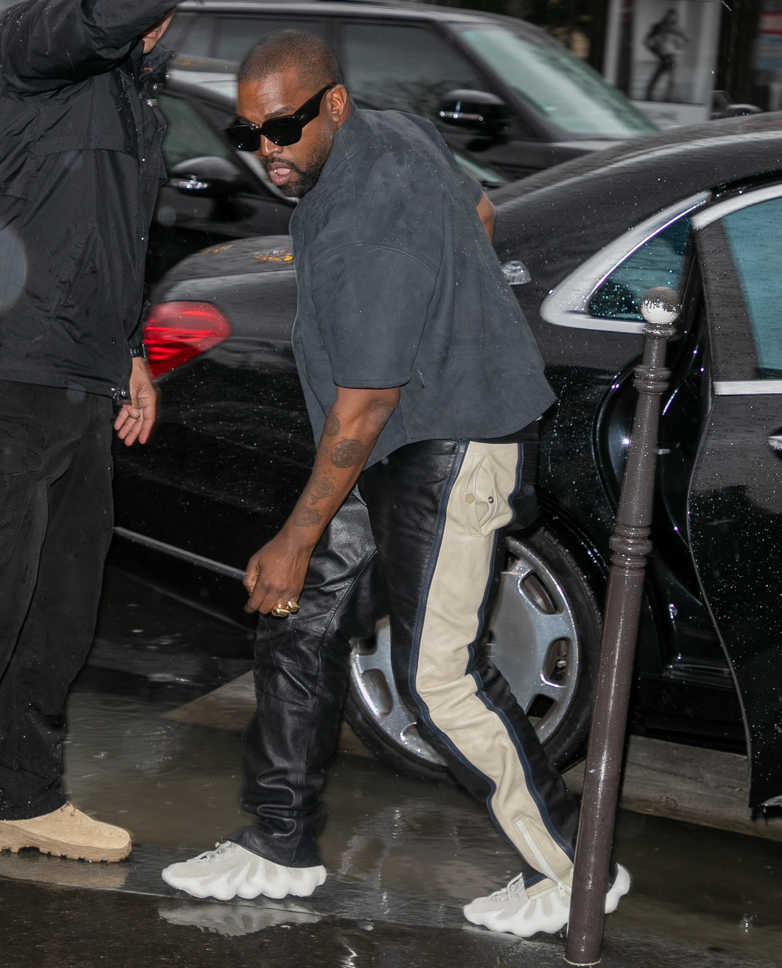 kanye wearing cream yeezy