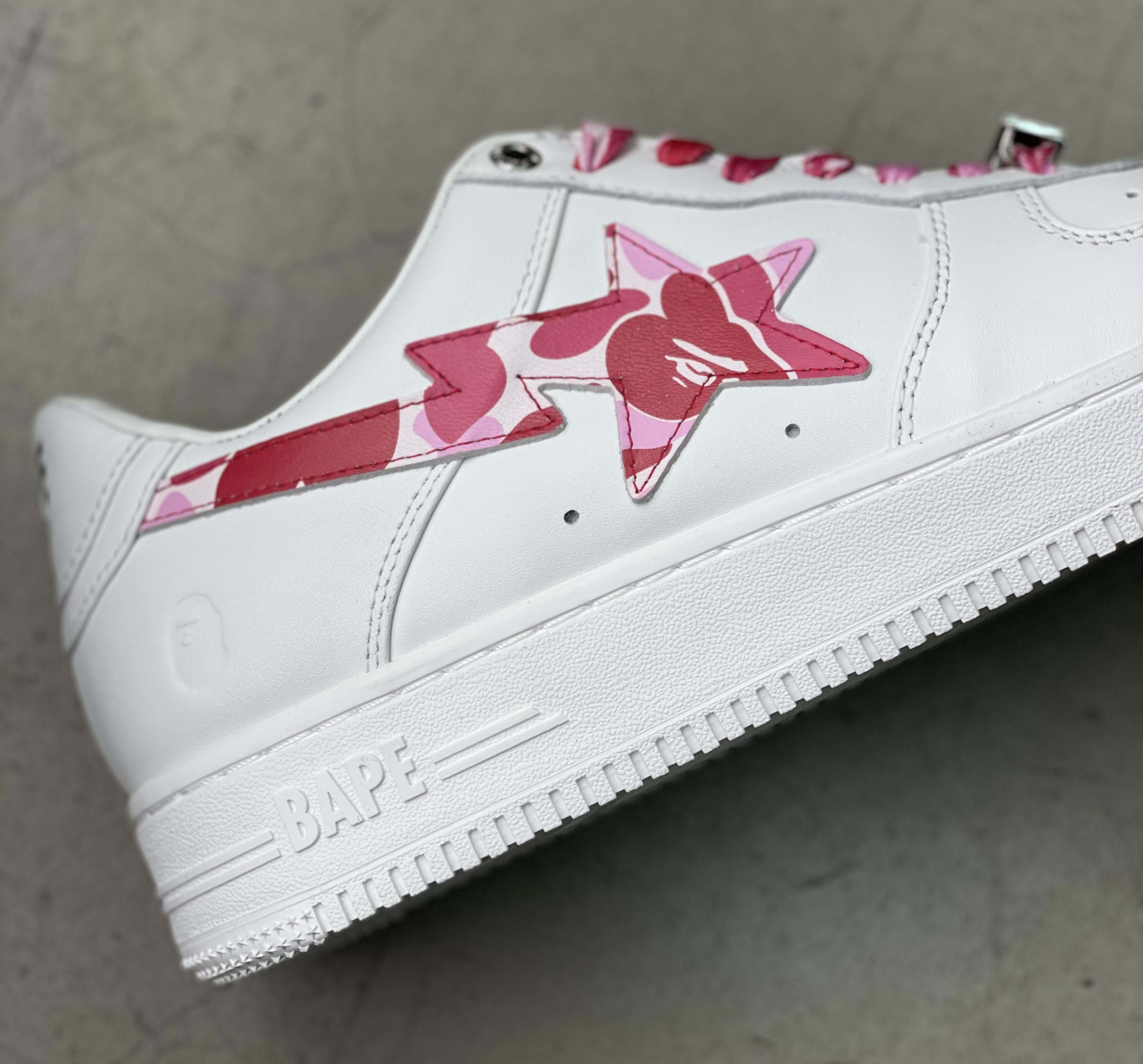 Bape Bape Sta White Pink Camo Lateral