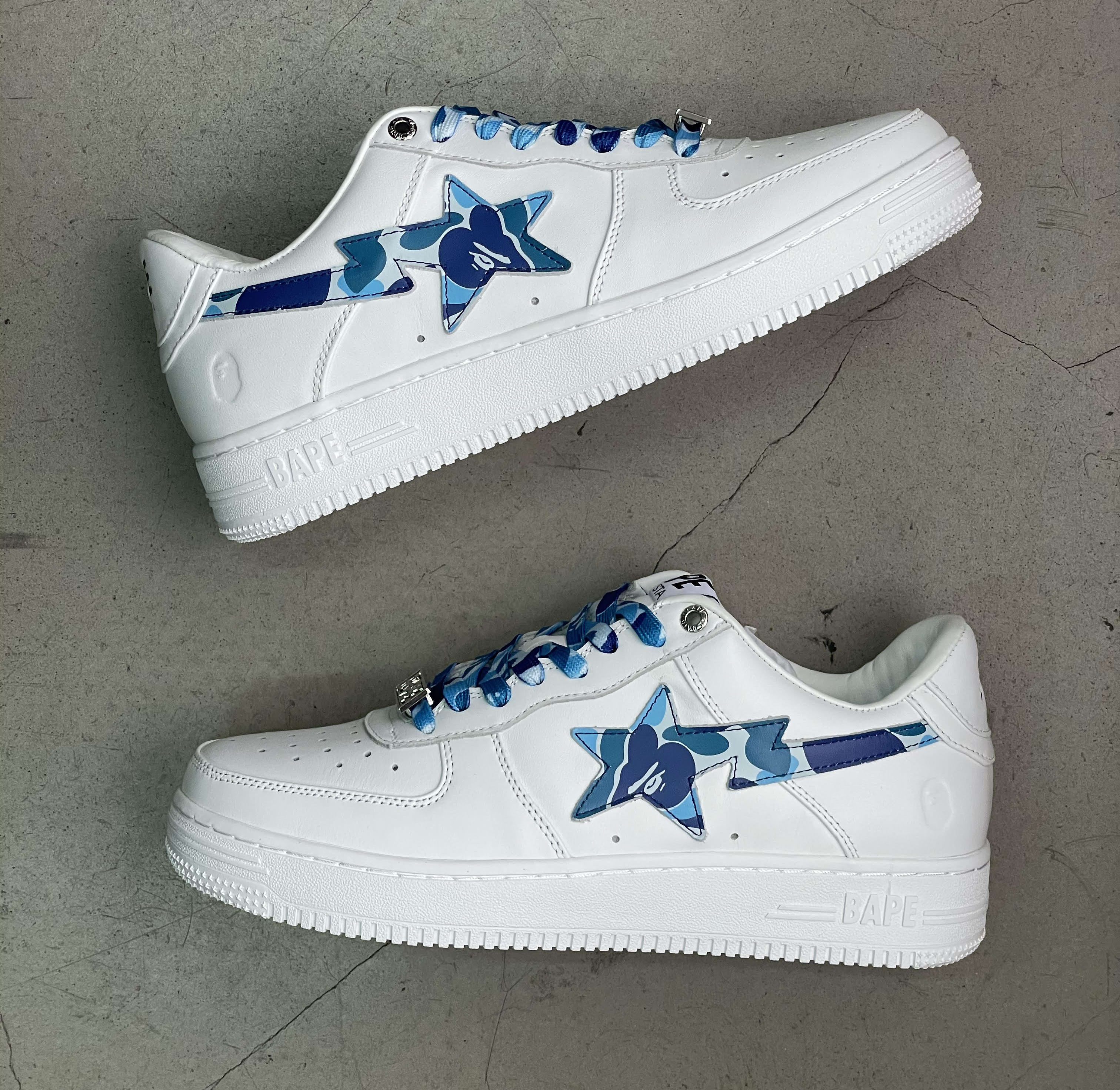 Bape Bape Sta White Blue Camo Lateral