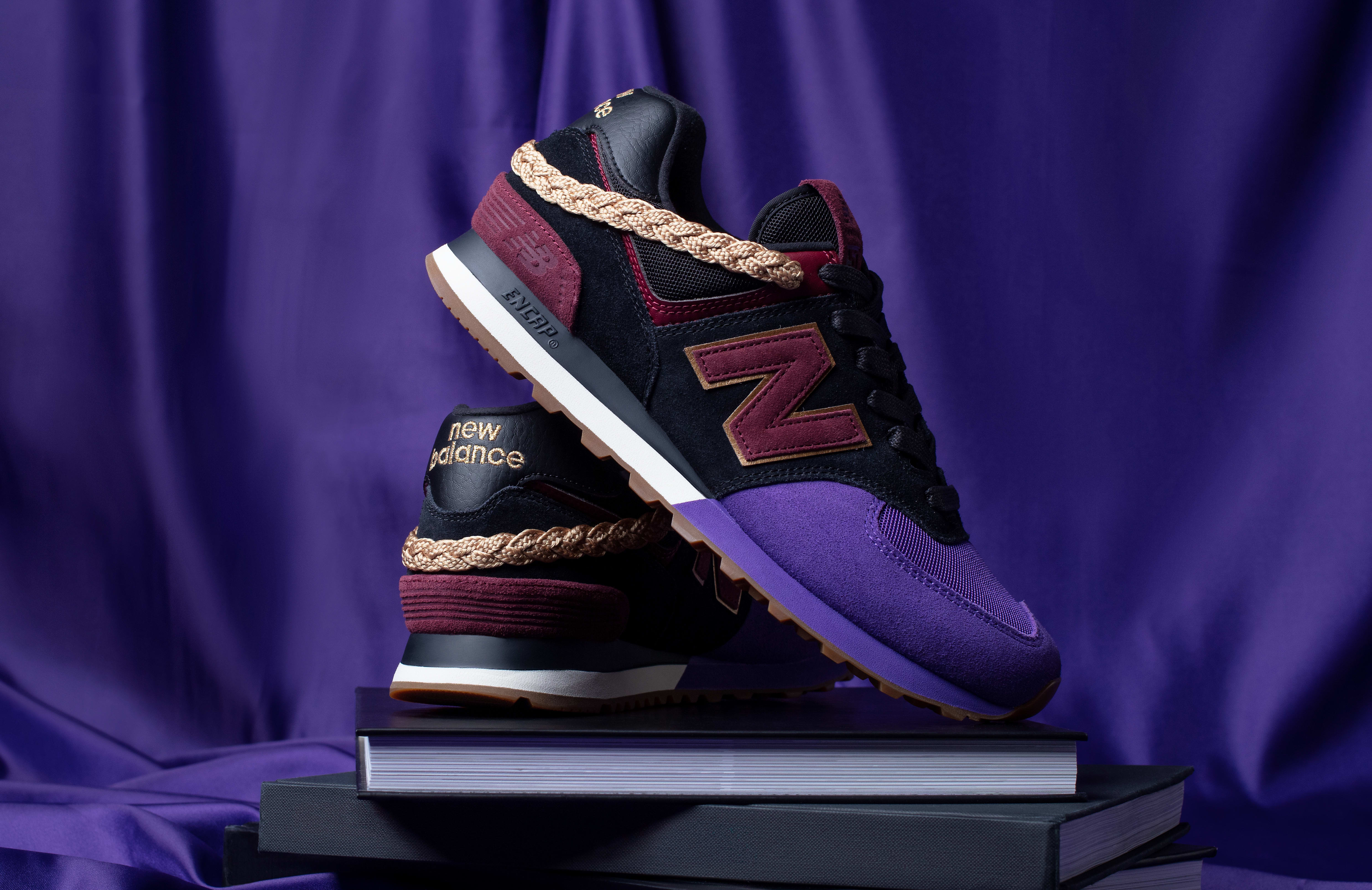 new balance 574 black purple