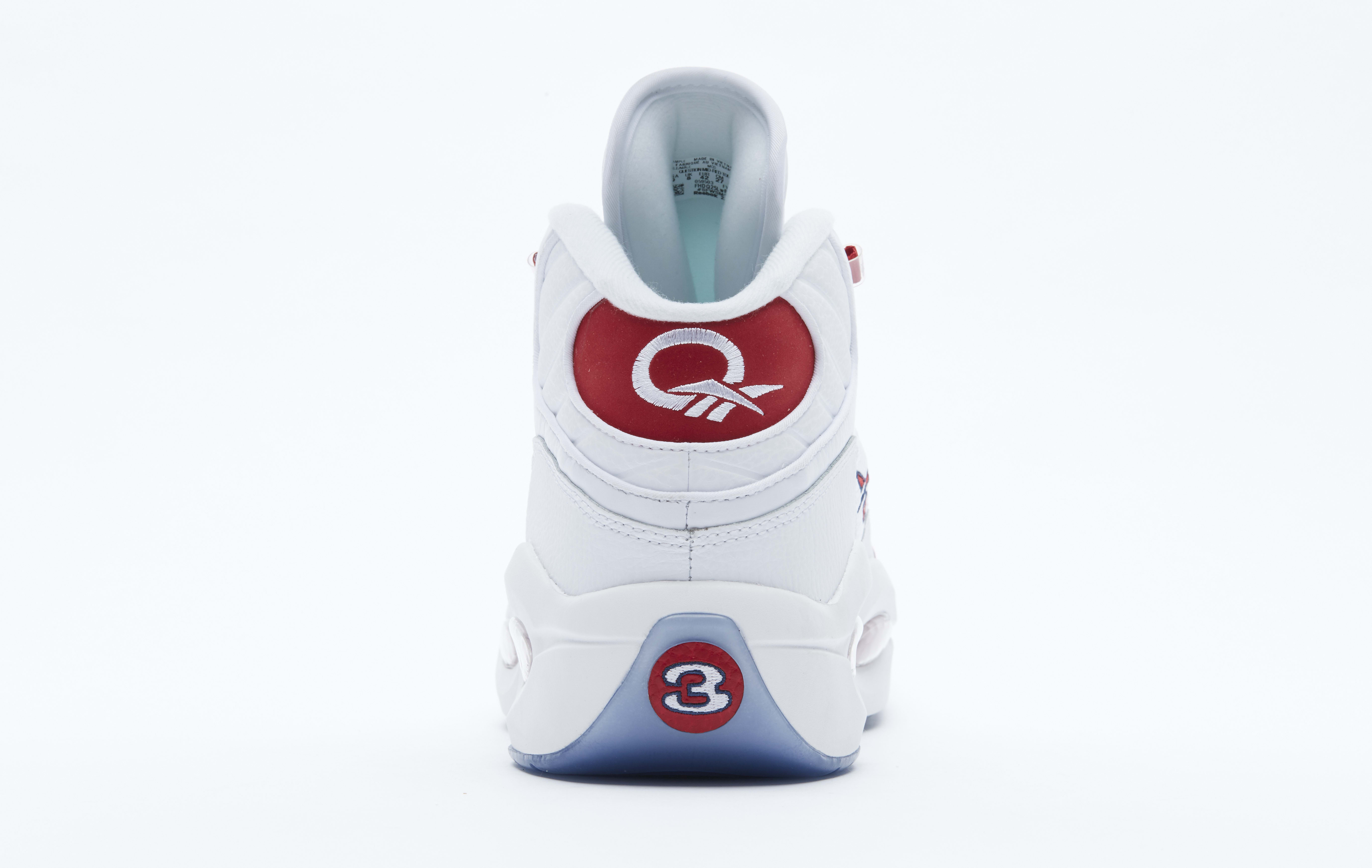 Reebok Question Mid OG Suede 'Red Toe' 2020 Heel
