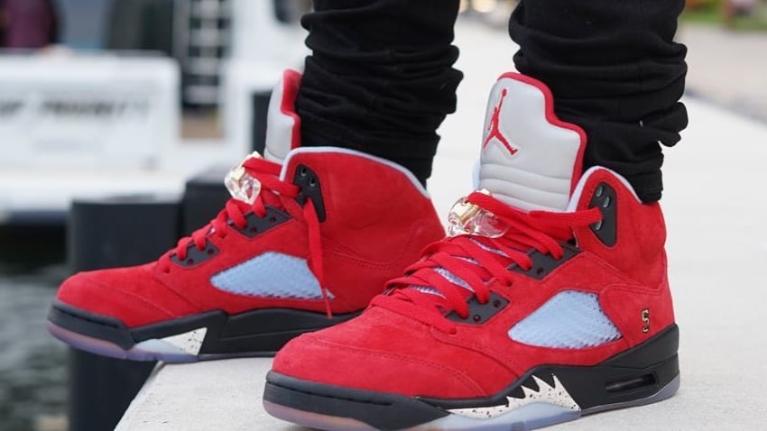 red jordan 5's