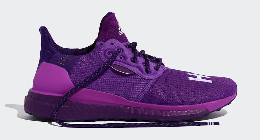 Pharrell x Adidas Solar Hu Glide 'Active Purple/Tribe Purple' EF7770 (Lateral)