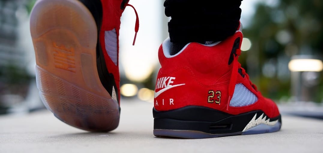 jordan 5 trophy room on feet