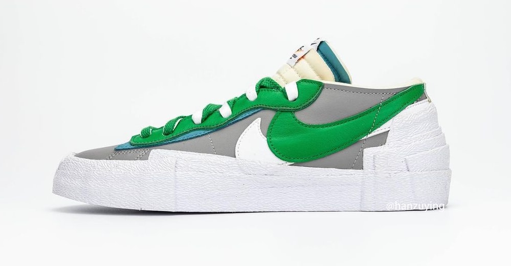 Sacai x Nike Blazer Low 'Classic Green' DD1877-001 Lateral