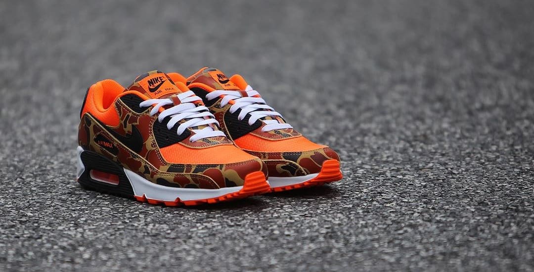 camo and orange air max 90