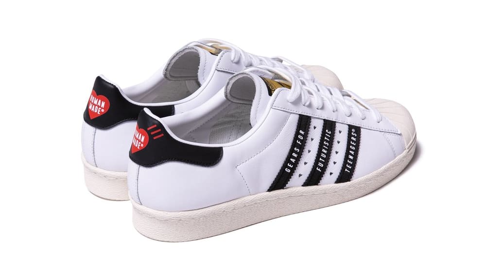 Human Made x Adidas Superstar 80s White/Black Heel