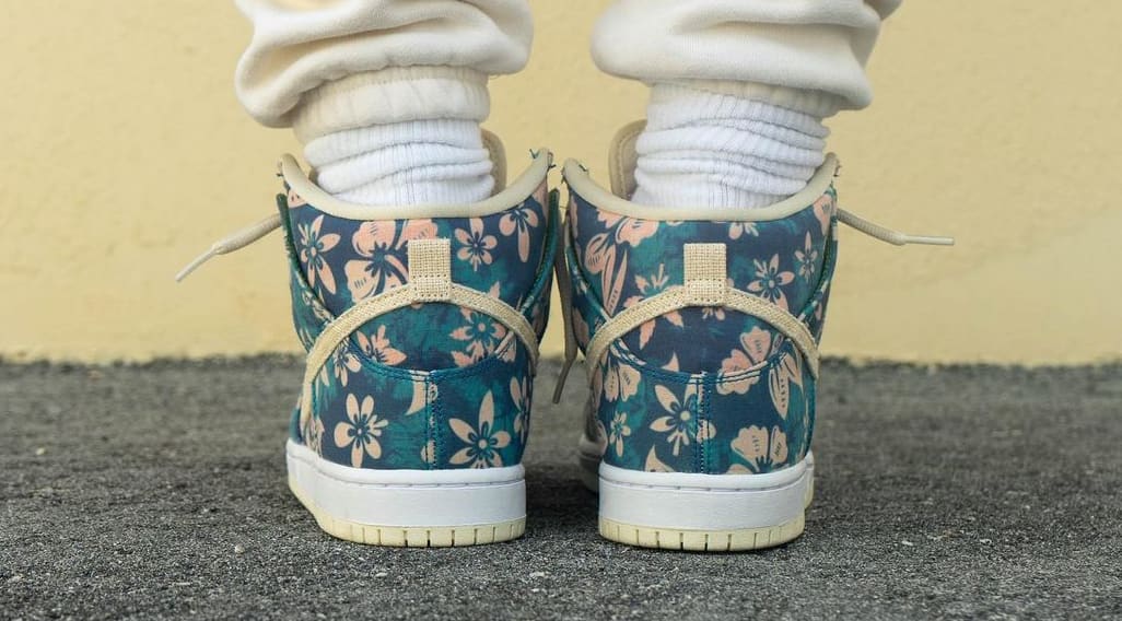 Nike SB Dunk High 'Hawaii' Sail/Blue/Green Aqua CZ2232-300 (Heel)