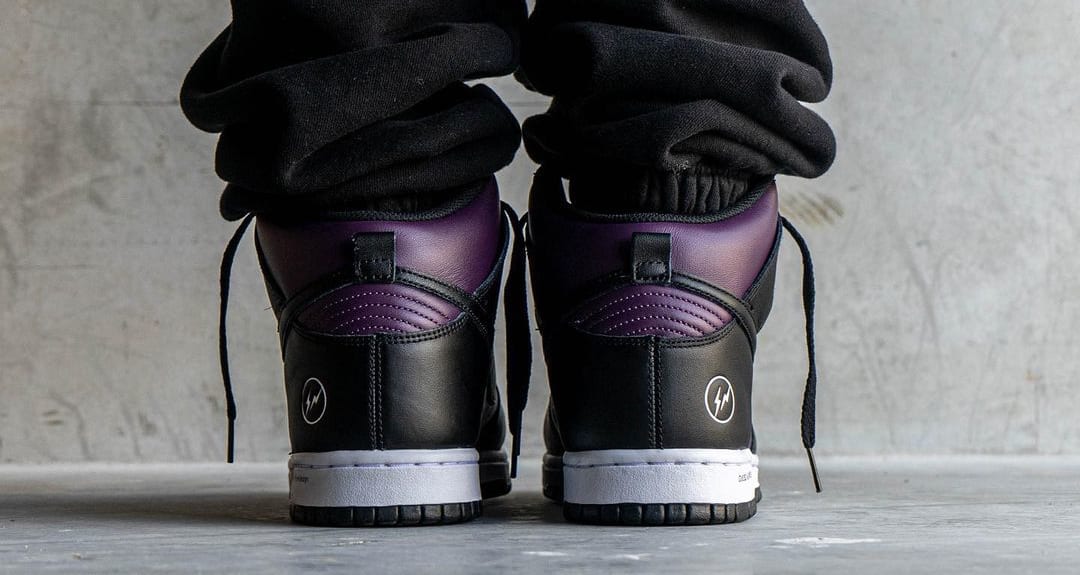 Fragment x Nike Dunk High Wine/Black/White 'Beijing' (On-Foot Heel)