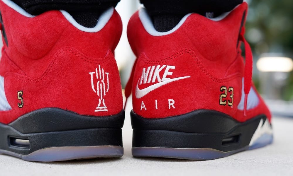 jordan 5 trophy room university red