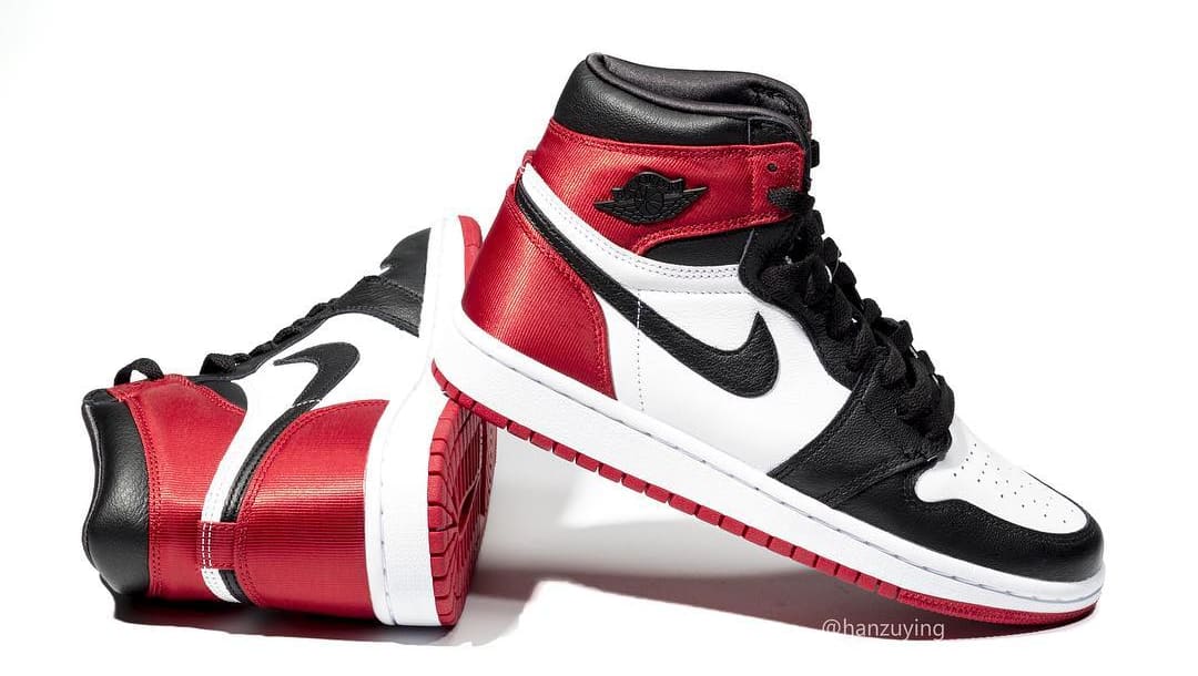 jordan satin black toe 1s