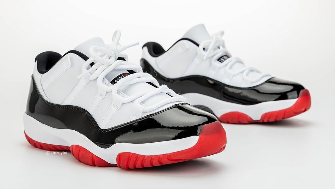 Air Jordan 11 Low Suede White/University Red-Black-True Red Release