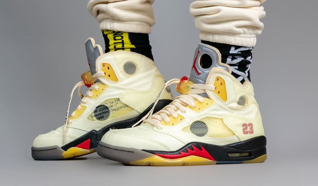 Off White X Air Jordan 5 Retro Sail Dh8565 100 Release Date Sole Collector