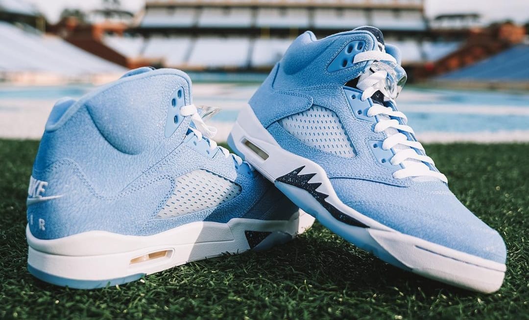 Air Jordan 5 Unc Tar Heels Football Pe Carolina Blue Sole Collector