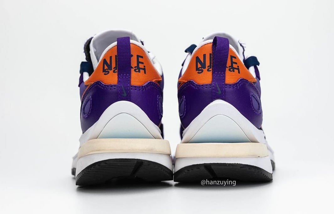 Sacai x Nike Vaporwaffle 'Dark Iris/Campfire Orange-White' Heel