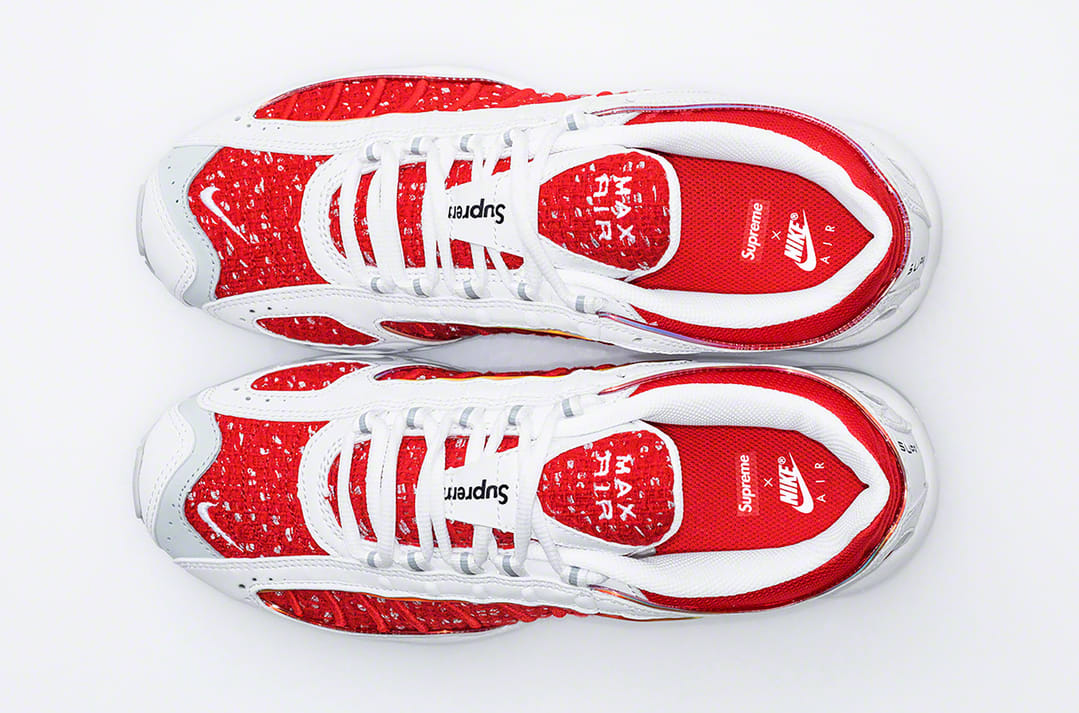 supreme x nike air max tailwind 4 red white