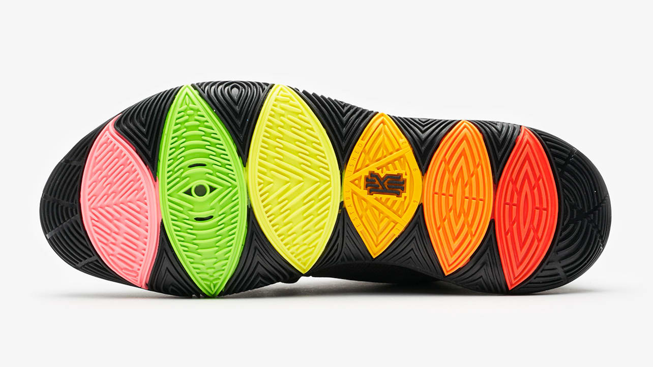 black kyrie rainbow bottom