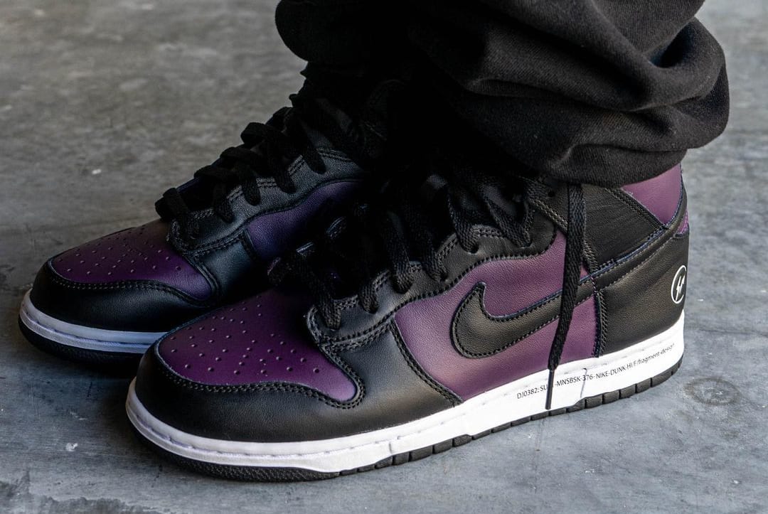 Fragment x Nike Dunk High Wine/Black/White 'Beijing' (On-Foot)