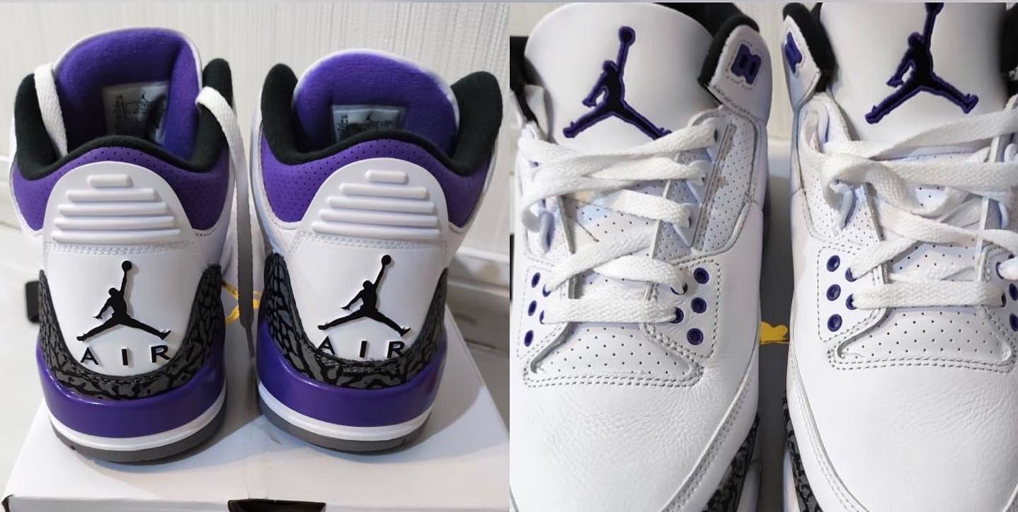 jordan 3 white black purple